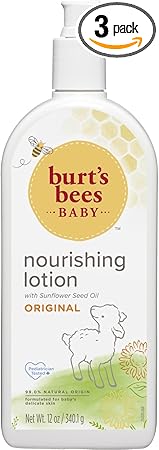 Burt's Bees Baby Nourishing Lotion, Original Scent Baby Lotion - 12 Ounce Bottle (Pack of 3)