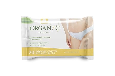 Organyc - 100% Organic Cotton Intimate Wet Wipes, No Parabens, Alcohol, or Chlorine -, White, 20 Count (Pack of 1) (ORGWW1A)