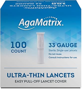 AgaMatrix Lancets, 33 Gauge, 100 Count Box