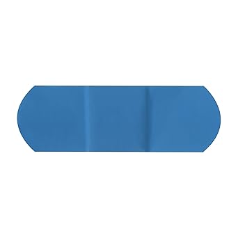 1114025 Blue Metal Detectable Adhesive Strips, Sterile, Plastic, 1