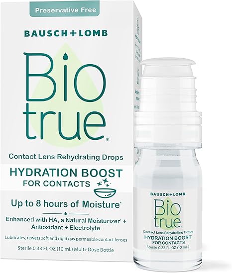 Biotrue Hydration Boost Rehydrating Contact Lens Eye Drops from Bausch + Lomb, Hydrating, Preservative Free, Naturally Inspired, 0.33 FL Oz (10 mL)