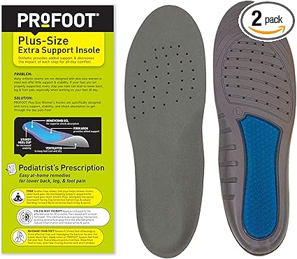 PROFOOT Plus-Size Extra Support Insole for Women 6-10, Orthotic Shoe Insert, Easy to Trim for Smaller Sizes, Shock Absorbing & Provides Arch Support for All-Day Comfort Wear, 1 Insole