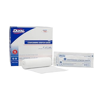 Dukal Conforming Bandage 4 Inch x 4-1/10 Yard 1/Pack Sterile 1-Ply Roll Shape, 96 Rolls/CS