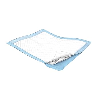 Cardinal Health™ Underpads, Wings™ Basic, Light Absorbency, Light Blue, 23 x 36IN, Case of 150 (15 Packs of 10)