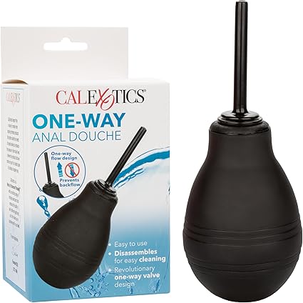 CalExotics One-Way Enema Anal Douche for Men & Women with Revolutionary Back-Flow Preventaion and Easy Squieeze Bulb Holds Up to 7.3 Ounce - SE-0379-15-3