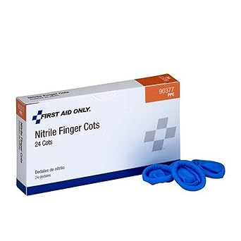 PhysiciansCare 90377 Nitrile Latex Free Finger Cots, Large (Box of 24)