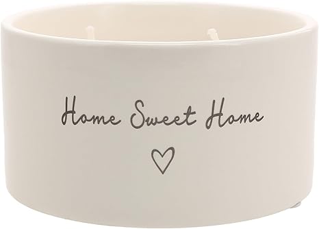 Pavilion - Home Sweet Home - 10 oz Soy Wax Ceramic Vessel Candle Housewarming Apartment-Warming Gift Present Neutral Home Decor