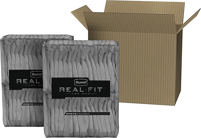 Depend Real Fit for Men Incontinence Maximum Absorbency Briefs, Small/Medium, 56 Count