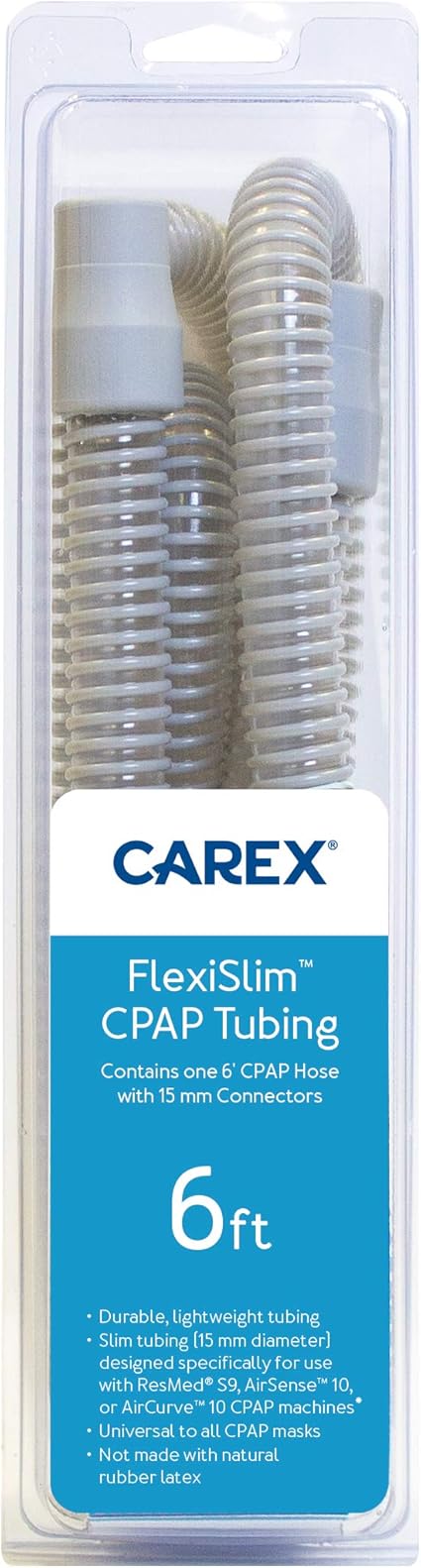 Carex FlexiSlim CPAP Tubing, Flexible Hose for CPAP Machine for Sleep Apnea, 6 Feet