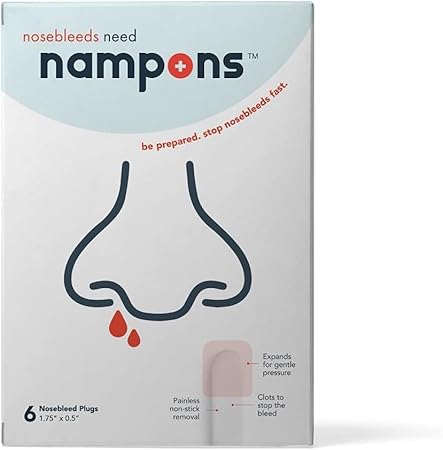 Nosebleeds Stoppers - 6 Nasal Plugs with Clotting Agent to Stop Nosebleeds Fast. Trusted by Doctors, Nurses and First Responders. Safe and Effective for Children, Adults, and Seniors