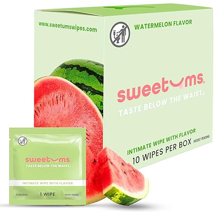 Feminine Wipes For Women, Individually Wrapped - pH Balanced Flavored Intimate Wipes - Pack of 10 (Watermelon)