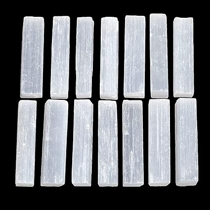 Himalayan Glow WBM Selenite Crystal Sticks 4 Inch, Natural Crystal Wand for Healing Cleansing and Protection - 2 Lbs