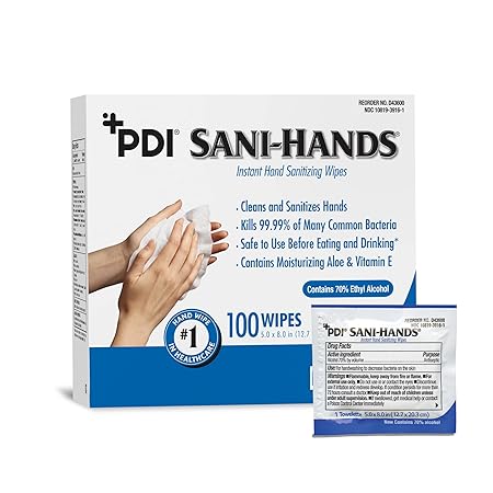 Sani-Hands Hand Sanitizer Wipes 100 Packets Per Box