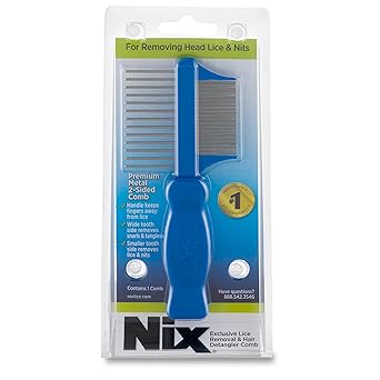 Nix Lice Removal Comb, Removes Dead Lice & Eggs from Hair, 2-Sided