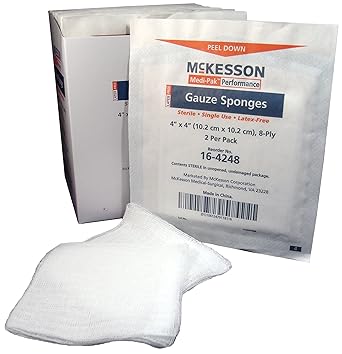 McKesson 16-4248 Gauze Sponge Medi-Pak Performance Cotton Gauze 8-Ply 4 x 4