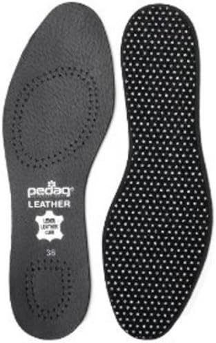 Pedag 2810 Vegetable Tanned Leather Insole Has Effective Active Charcoal Odor Protection, Black, Men's 15