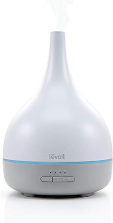 LEVOIT Essential Oil Diffuser, Aromatherapy Diffuser for Essential Oils, Cool Mist Humidifier,300ml Aroma Diffuser with 7 Color Lights & Timer, Auto Shut-off, BPA Free for Home Office Bedroom