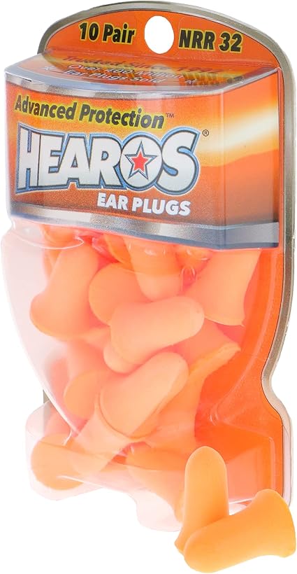 Hearos Advanced Protection Ear Plugs, Foam NRR 32, 10 Pair, Orange (5810)