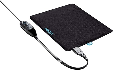 Homedics Weighted Integrated Gel Heating Pad 2.6 LB with Deeper Penetrating Heat, 6 Heat Settings with 2-Hour Shutoff, Freezer-Friendly Cold Therapy, Unplug for On-The-Go Use, 12” x 15” Black