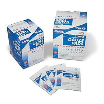 Cramer Gauze Pads, 100% Woven Cotton, Sterile Non-Stick Gauze, Open Wound Cover, First Aid Supplies for Dressing Prepping, Cleaning, Protection, 12 Ply, Individually Wrapped, 2