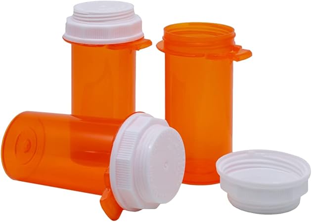 Ezy Dose Pill Box and Medicine, Vitamin Container & Vial, 20 Dram Storage, Child-Resistant Cap, Case of 145