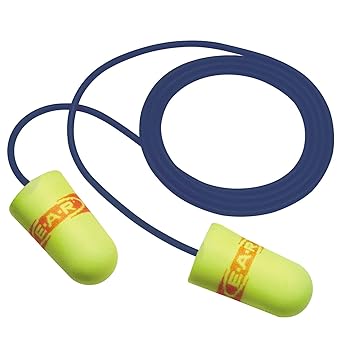 3M Ear Plugs, 200/Box, E-A-Rsoft Superfit 311-4109, Metal Detectable Cord, Disposable, Foam, NRR 32, Drilling, Grinding, Machining, Sawing, Sanding, Welding, 1/Poly Bag