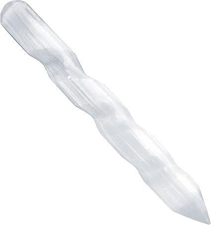 Himalayan Glow WBM Selenite Crystal Wand, High Energy Crystals for Healing and Meditation - 6 Inches