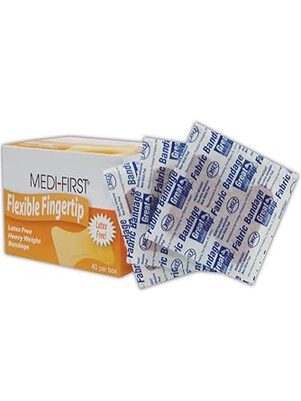 MAGID MP61578 Medi-First Large Fingertip Woven Adhesive Bandages, Flesh (Box of 40)