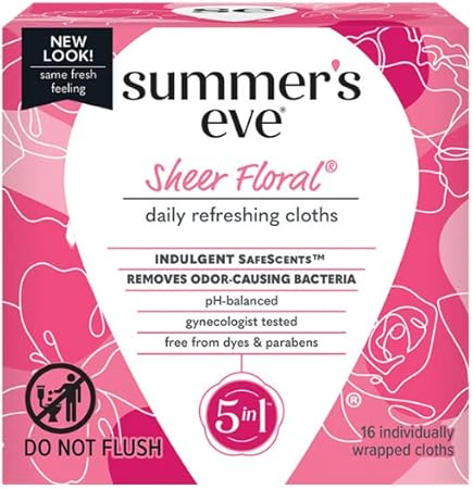 Summer's Eve cleansing Cloths 16 Sheer Floral, 1 Count