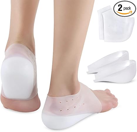 Height Increase Heels Cushion Insole, Gel Heel Invisible Height Elevators, Heal Dry Cracked Heels Arch Support Heel Protectors 2.5CM