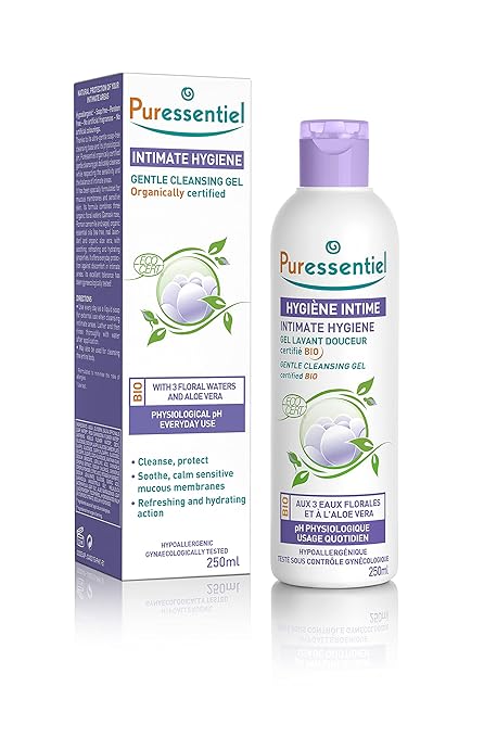 Puressentiel Feminine Wash Ph Balance Vaginal Cleanser Gel for Womens Hygiene - 99.6% Natural Origin, Organic, Vegan, Eco-Certified, Made in France, 8.4 fl oz