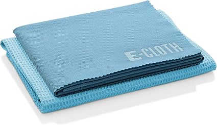 E-Cloth Window Cleaner Kit - Window and Glass Cleaning Cloth, Streak-Free Windows with just Water, Microfiber Towel Cleaning Kit for Windows, Car Windshield, Mirrors - Alaskan Blue