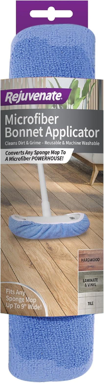 Rejuvenate Microfiber Bonnet Applicator, Fits Any Sponge Mop Head Up to 9