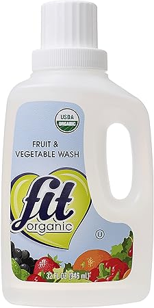 Fit Organic Produce Wash, 32 Oz (Pack of 1) | pesticide/wax remover | fruit and vegetable wash