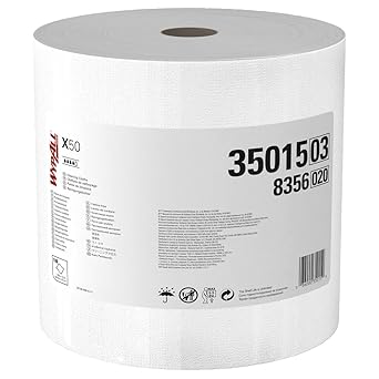 WypAll General Clean X50 Cleaning Cloths (35015), Strong for Extended Use, Jumbo Roll, White, 1,100 Sheets/Roll