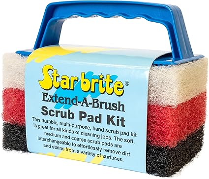 Star brite Scrub Pad with Handle - Choose from 3 Different Textures