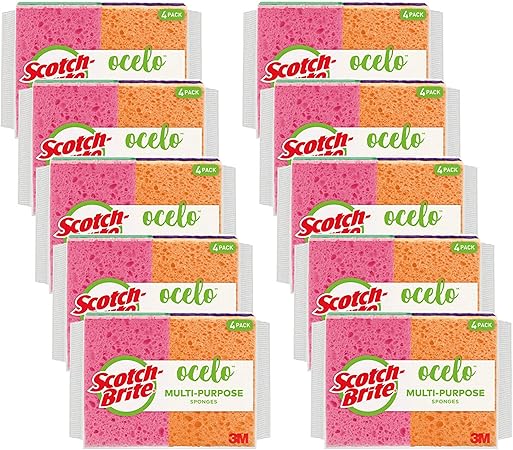 Scotch-Brite ocelo Multi-Purpose Handy Sponge, Assorted Colors, 40 Sponges