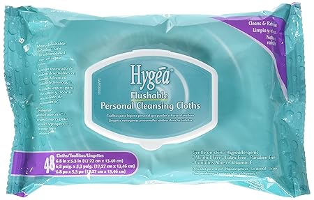 Hygea Flushable Personal Cleansing Cloths 48 Wipes