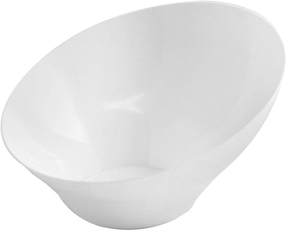 Stylish Angled White Bowl, 160 oz. - 1 Count Ideal Size for Any Occasion, Perfect for Appetizers, Salads & Buffets