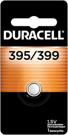 Duracell 395/399 Silver Oxide Button Battery, 1 Count Pack, 395/399 1.5 Volt Battery, Long-Lasting for Watches, Medical Devices, Calculators, and More