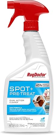 Rug Doctor Spot + Pretreat Dual Action Cleaner, 24 oz., Scientifically Formulated, Removes Tough Stains & Loosens Embedded Dirt, For Use On Soft Surfaces