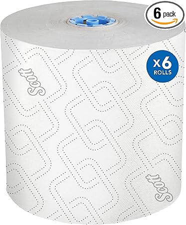 Scott® Pro™ Hard Roll Towels (53925), with Elevated Design and Absorbency Pockets™, for Blue Core Dispensers, White, (700'/Roll, 6 Rolls/Case, 4,200'/Case)