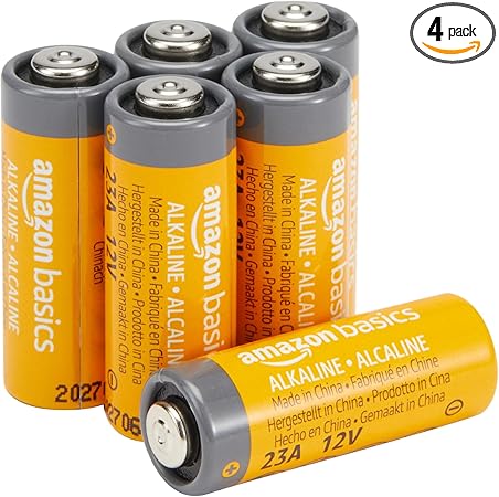 Amazon Basics 4-Pack 23A Alkaline Battery, 12 Volt, Long-Lasting Power