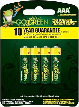 Go Green AAA Alkaline Battery 4-Pack