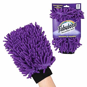 Fabuloso Microfiber Cleaning Mitt, Purple, One Size Fits All | Lint-Free, Scratch-Free Cleaning Glove for Surfaces and Furniture | Microfiber Dustless Hand Cloth for Bold & Bright Cleaning Experience