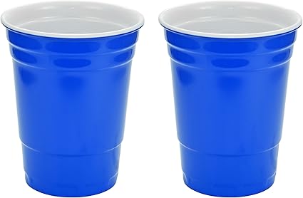 Fairly Odd Novelties 16oz Blue Cup Made Out Of Melamine 2 Pack Living It Large Drink with A Friends