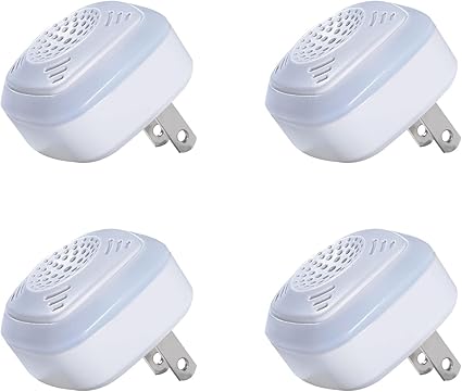 OW-5 Ultrasonic Rodent Repellers 4 Pack, Effectively Repel Rodents While 100% Silent & Safe to Humans and Non-Rodent Pets, White