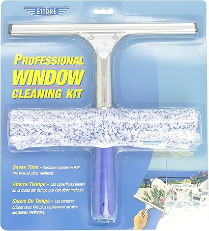 Ettore 04991 Products 2-Step Squeegee Scrubber Combo Blue 12 In