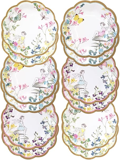 Talking Tables Truly Fairy Paper Plate with Fairy Design for a Tea Party or Birthday, Multicolor (1)