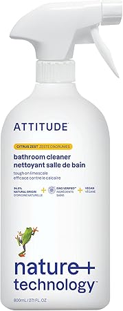 ATTITUDE Bathroom Cleaner, 27.1 Fl Oz (Pack of 1) | EWG Verified, Plant- and Mineral-Based Ingredients, Vegan and Cruelty-Free | Citrus Zest | Household Products